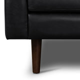 Napa 88.5” Sofa in Full-Grain Semi-Aniline Italian Tanned Leather, Onyx Black