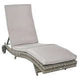 Chaise Lounge Pool Chair, Outdoor PE Rattan Cushioned Patio Sun Lounger