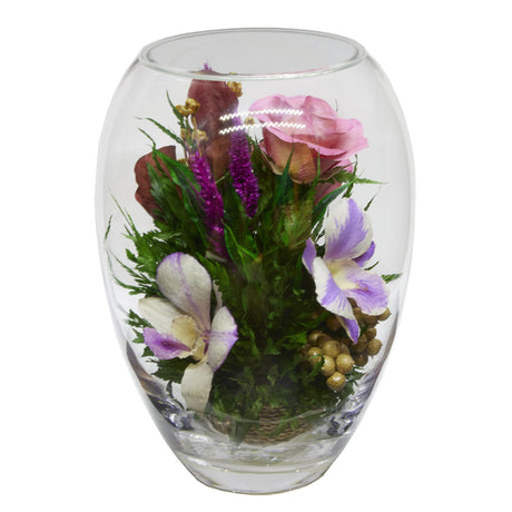 Orchid Arrangement | Preserved Orchids in Glass Vase | Long-Lasting Flowers