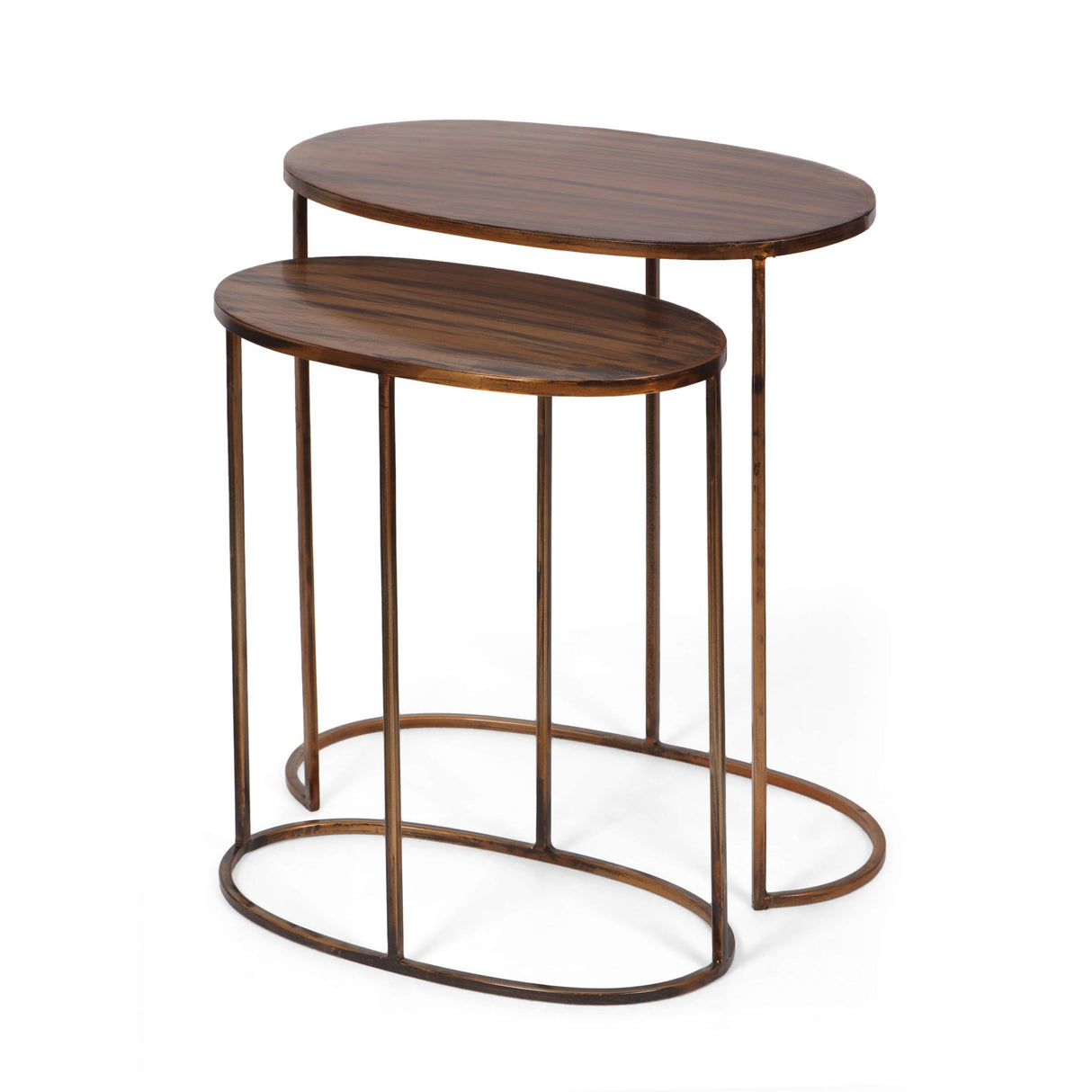 Wilsey Nesting Table, Brass Antique