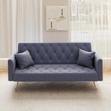 72" Modern Velvet Sofa Bed Futon,Convertible Folding Sleeper Bed Couches with 3