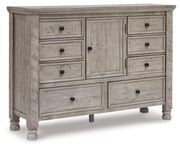 Harrastone Vintage 8 Drawer Dresser with Cabinet, Adjustable Shelf