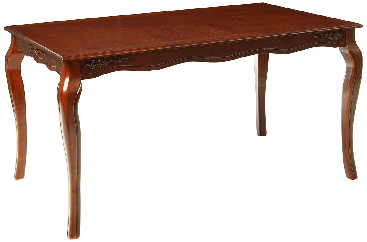 Kathryn Classic Style Dining Table, Dark Walnut Finish