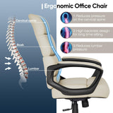 Ergonomic Executive Office Chair,Leather High Back Desk Chair, Tall Computer Chair