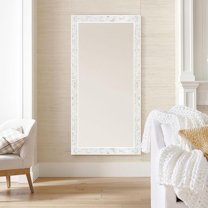 24 x 36Inch Rectangle Wall Mirror, Natural Shell Framed Rectangular Mirror