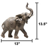 Seraphic Large 13" African Elephant Statue Gifts for Women, Big Elephant Decor Scuplture with Trunk Up for Home Decor