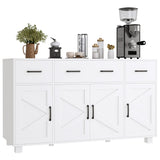 Sideboard Buffet Cabinet with Drawers - 55" Large Kitchen Cupboard with 4 Doors