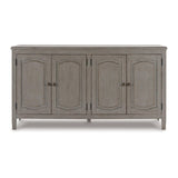 Arin 68 Inch Sideboard Cabinet Console with 2 Doors, Antique Gray Wood