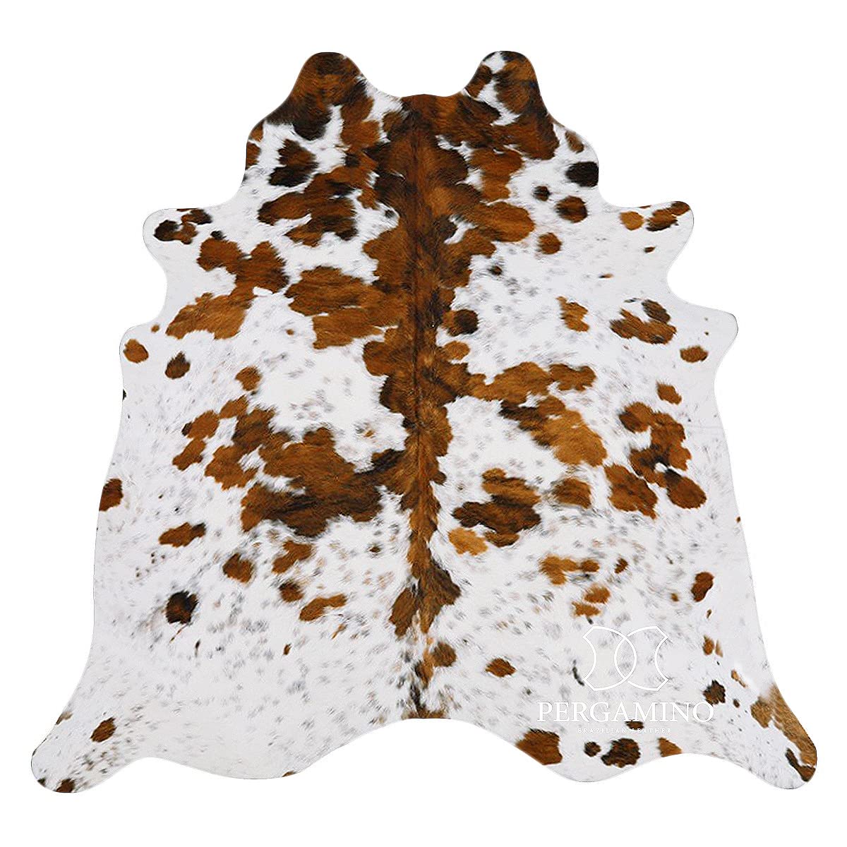 Ecowhides 100% Genuine Brazilian Cowhide Rug - Tricolor White - Luxury Cowskin Cow