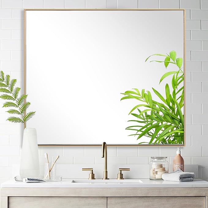 36 x 48 Inch Rectangle Wall Mirror, Aluminum Frame Rectangular Mirror