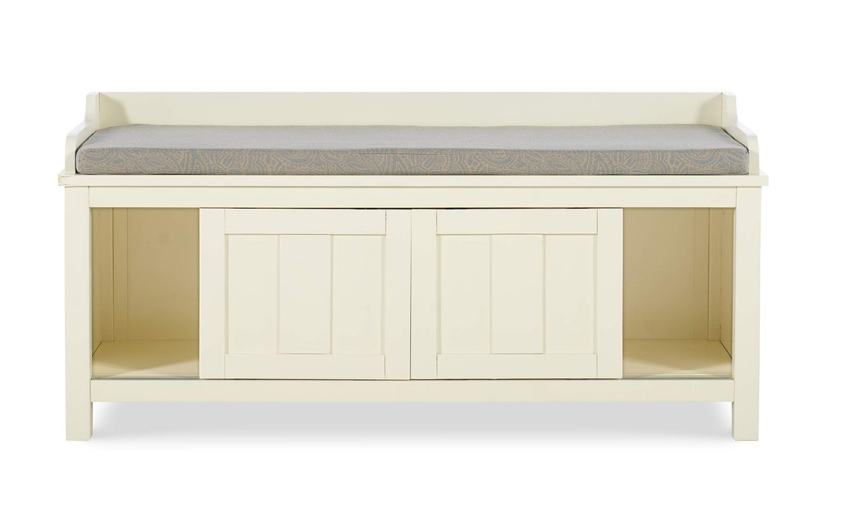 Linon Micah White Storage Bench