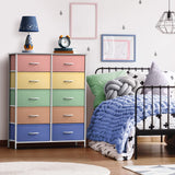 Kids Dresser with 10 Drawers - Storage Unit Organizer Chest for Clothes - Bedroom,