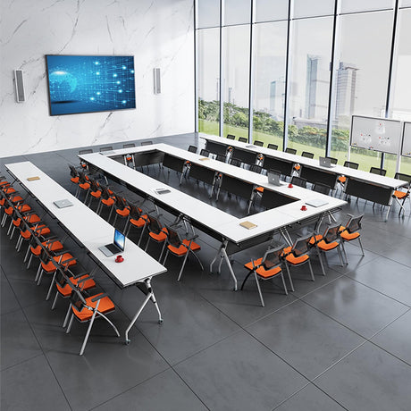 Folding Conference Table,Mobile Training Table with Wheels