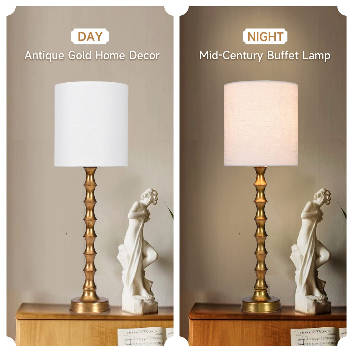 30.5" Buffet Lamps Set of 2 for Living Room, Buffet Lamps for Dining Room, Gold Lamps