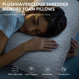 COZSINOOR Adjustable Pillows Queen Size Set of 2 for Sleeping - Cooling Shredded Memory Foam Pillows 2 Pack, Cool Bed Pillows for Back, Side and Stomach Sleepers, Gel Pillow Removable Cover Washable