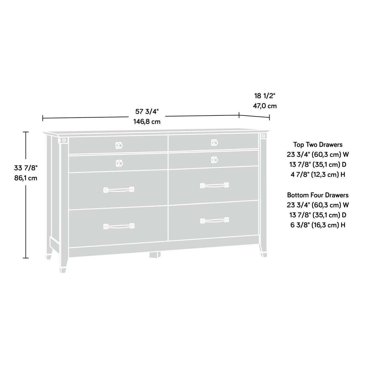 Carson Forge Dresser, Coffee Oak finish