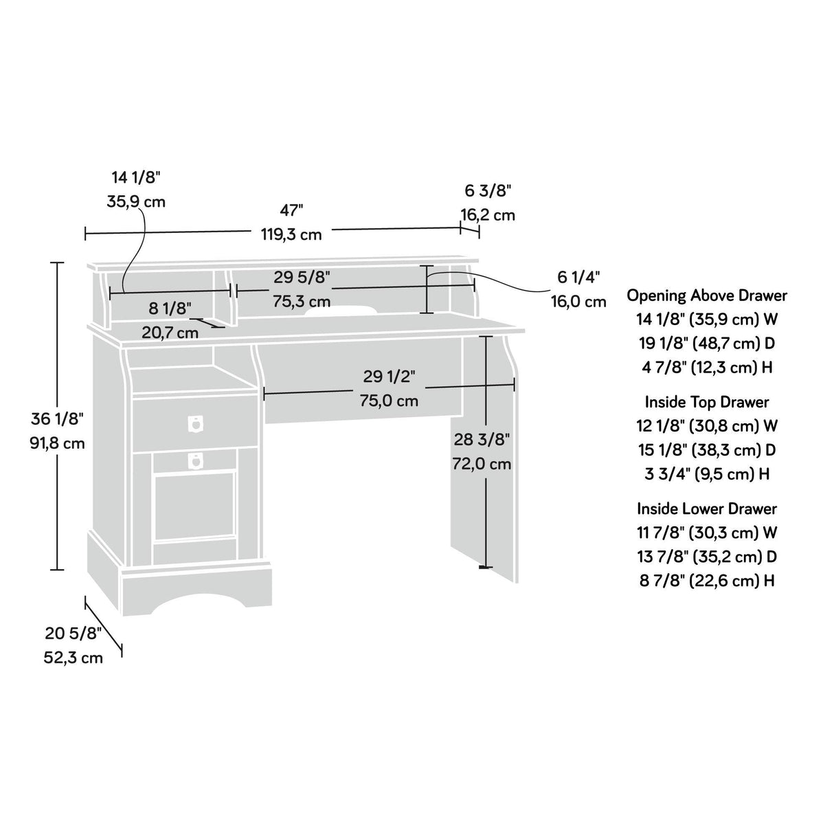 Graham Hill Desk, Salt Oak finish