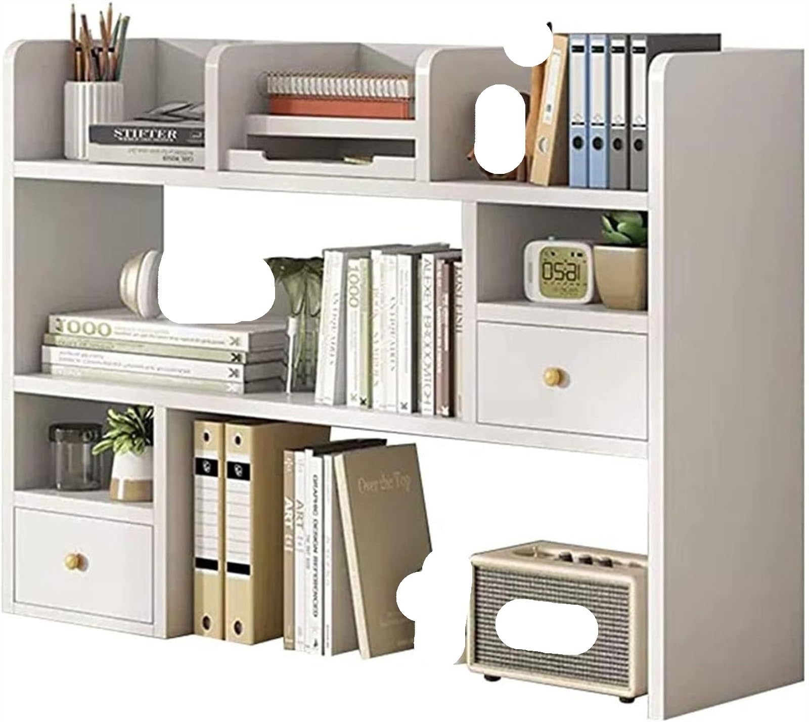 Desktop Bookshelf - Desk Storage Display Shelf Rack Desktop Storage Rack