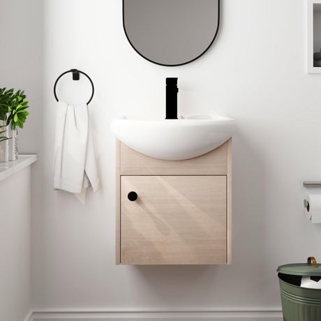 18" Bathroom Vanity with Sink, 18 Inch Floating Bathroom Vanity for Small Space