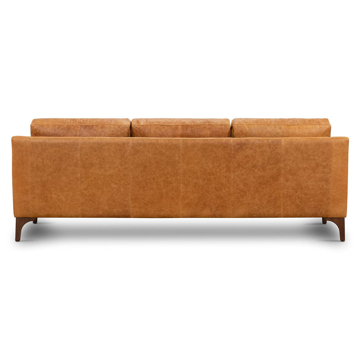 Sorrento Leather Couch – 86-Inch Leather Sofa with Tufted Back - Full Grain Leather Couch with Feather-Down