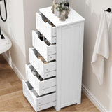 Bathroom Floor Cabinet, Free-Standing Storage Cabinet with 5 Drawers