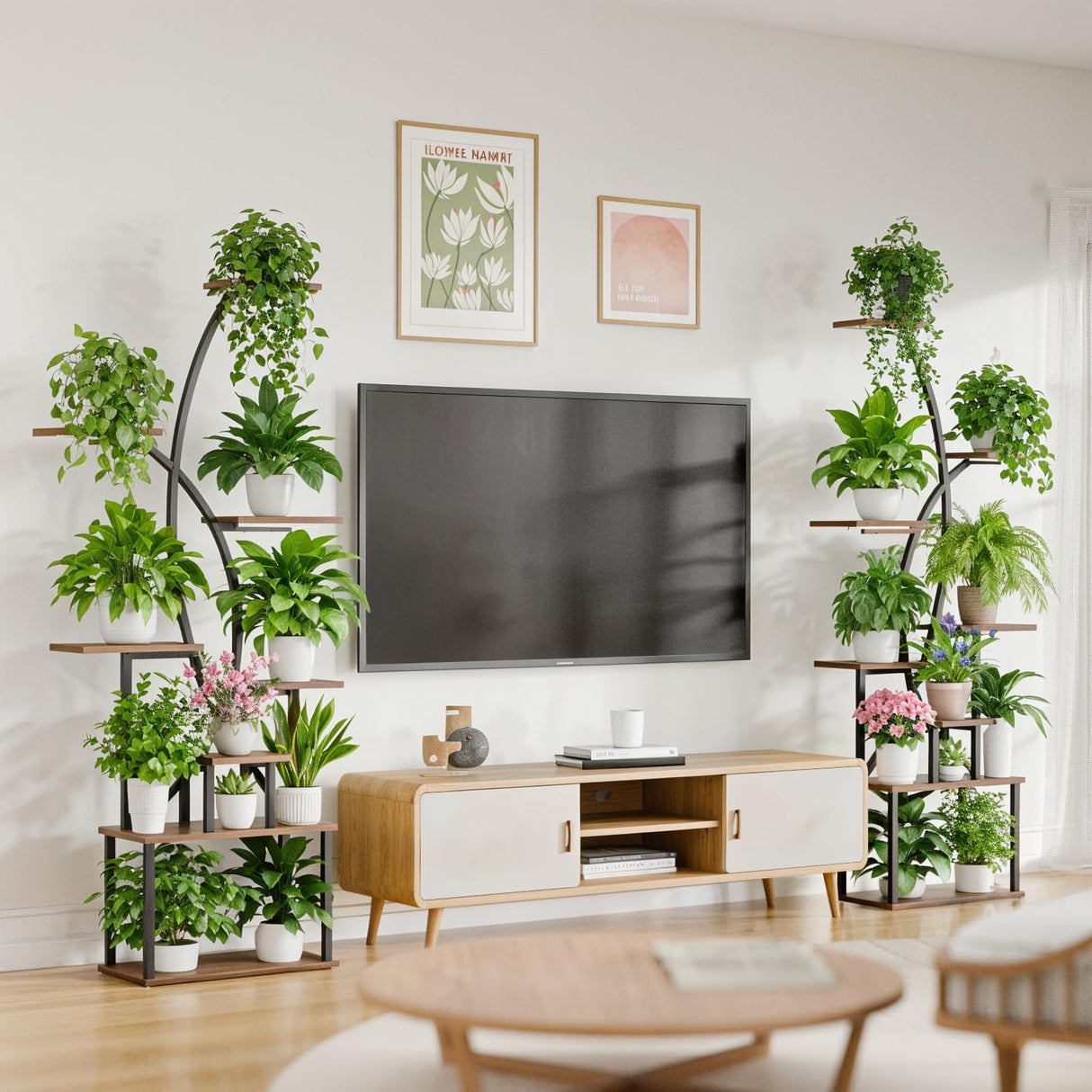 8-Tier Metal Plant Stand with Grow Lights – Tall Indoor Shelf