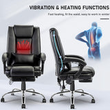 Black Executive Office Chair Heated Office Chair with 4 Points Vibration Massage