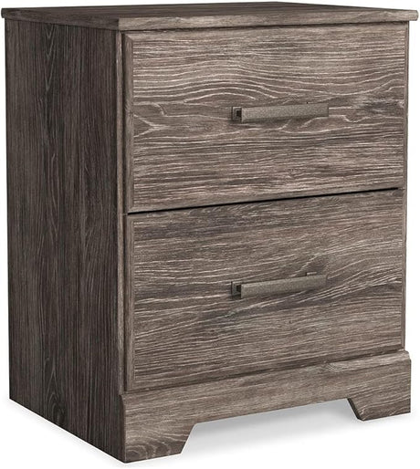 Belachime Contemporary Two Drawer Nightstand, Black