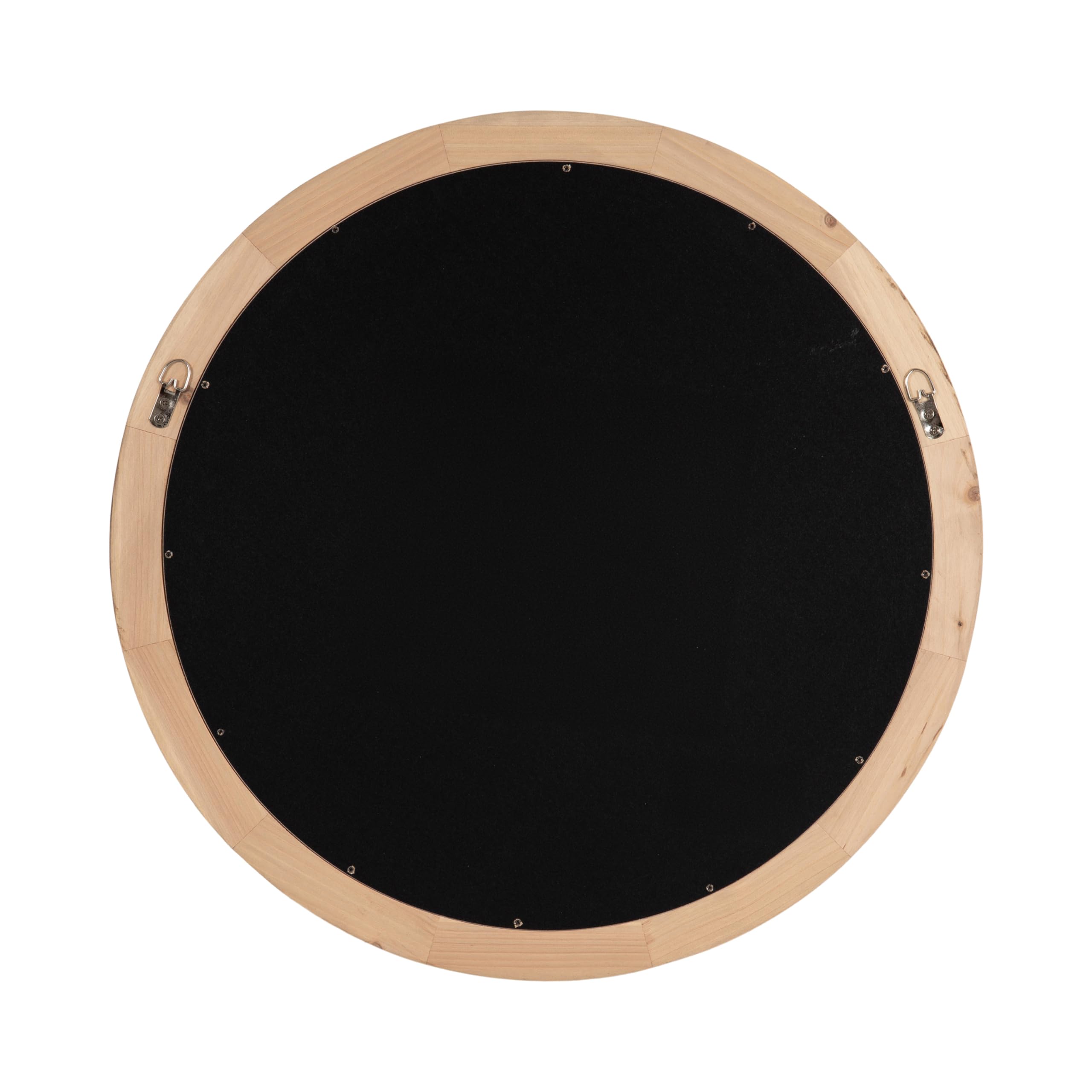 Modern Pieced Wood Round Mirror, 24 Inch Diameter, Rustic Brow
