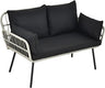 3 Pieces Patio Furniture Set, Outdoor Wicker Conversation Sectional L-Shaped Sofa