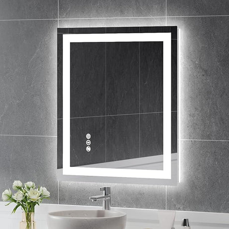 48x36 Inch Modern LED Bathroom Mirror - Smart Backlit Vanity Mirror with Anti-Fog