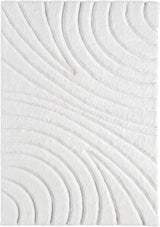 Lantanas Cream 8x10 Modern Shag Geometric Area Rug