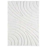 Lantanas Cream 8x10 Modern Shag Geometric Area Rug