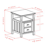 Winsome Solid Wood 2 Drawer Timber Night Stand Black Finish