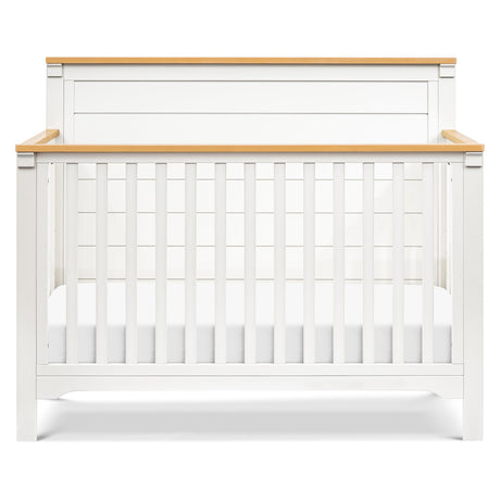 4-in-1 Convertible Crib in Warm White and Honey, GREENGUARD Gold Certified