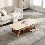 Coffee Table with Storage Shelf, Modern Living Room Center Table