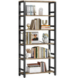 Bookshelf, 31.5in Wide Shelf 6 Tier Bookcase, 110lbs/shelf Vintage Industrial Style Bookshelves for Bedroom