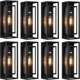 2 Pack 18 inches Outdoor Wall Lantern Light Fixture, Large Black Exterior Waterproof
