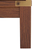 Safavieh Home Collection MED9612 Media Stand, Walnut/Gold