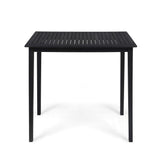 Teresa Outdoor Minimalist Acacia Wood Rectangle Bar Table Dark Gray