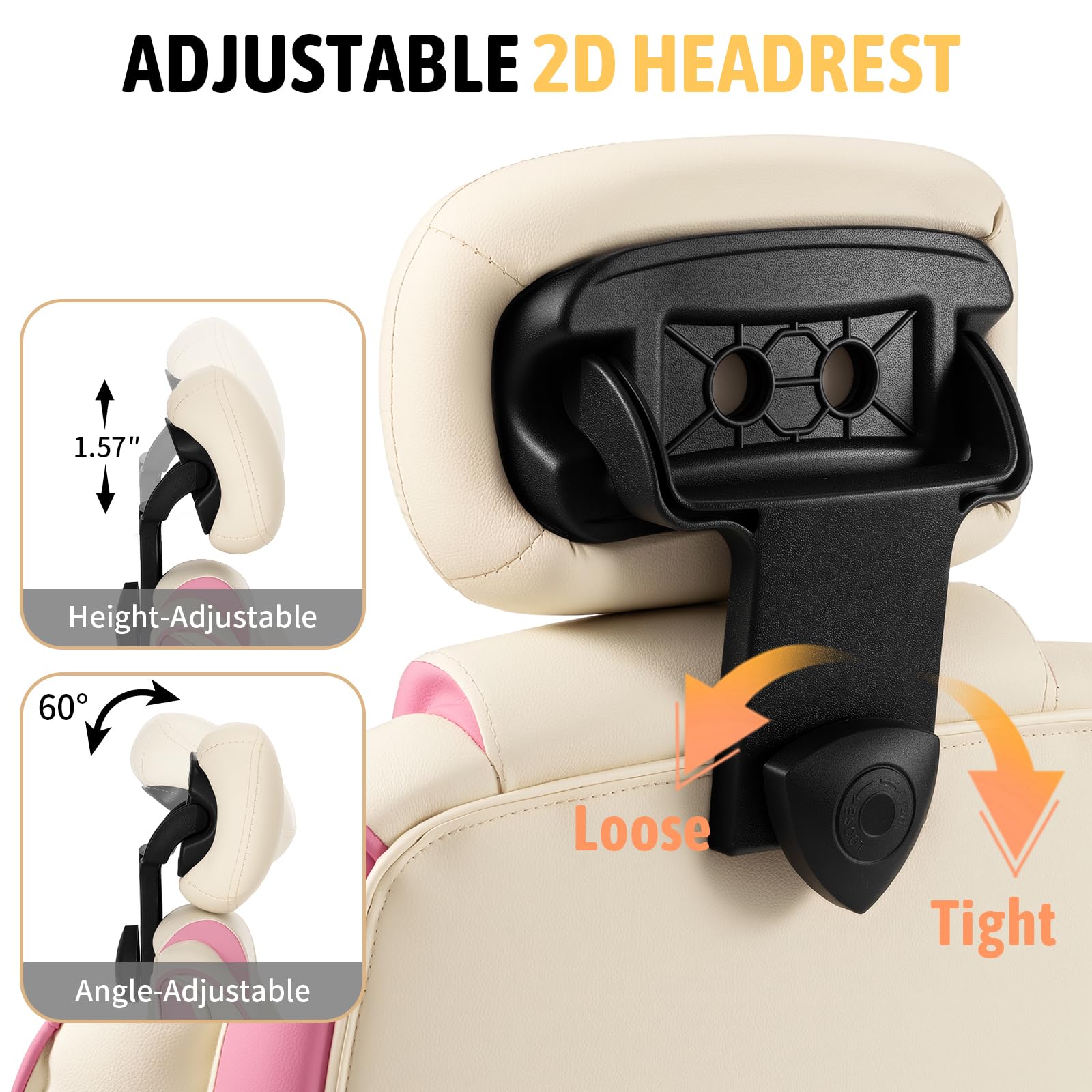 Ergonomic Office Chair with Footrest - Adjustable Headrest & Lumbar Support