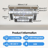 LED Crystal Ceiling Light Modern Flush Mount Rectangular Ceiling Lamp K9 Stainless