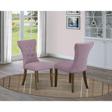 GAP7T40 Gallatin Parson Kitchen Chairs - Button Tufted Nailhead Trim Dahlia Linen Fabric Padded Dining Chairs