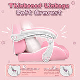 Pink Gaming Chair with Cat Ears - Ergonomic Reclining PC Chair with Footrest