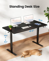 Zelimon Adjustable Standing Desk Electric Sit to Stand Up Desk 48"× 24" Memory Small Home Office Desk with Quiet Motor, Black (Black, 48 * 24 Inch)