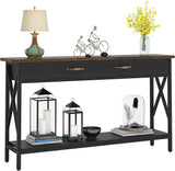 70.9 inch Long Sofa Console Table with 2 Drawers and Storage Shelf for Entryway Hallway Living Room Behind Couch,