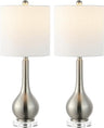 25" Metal/Crystal Teardrop LED Table Lamp Contemporary