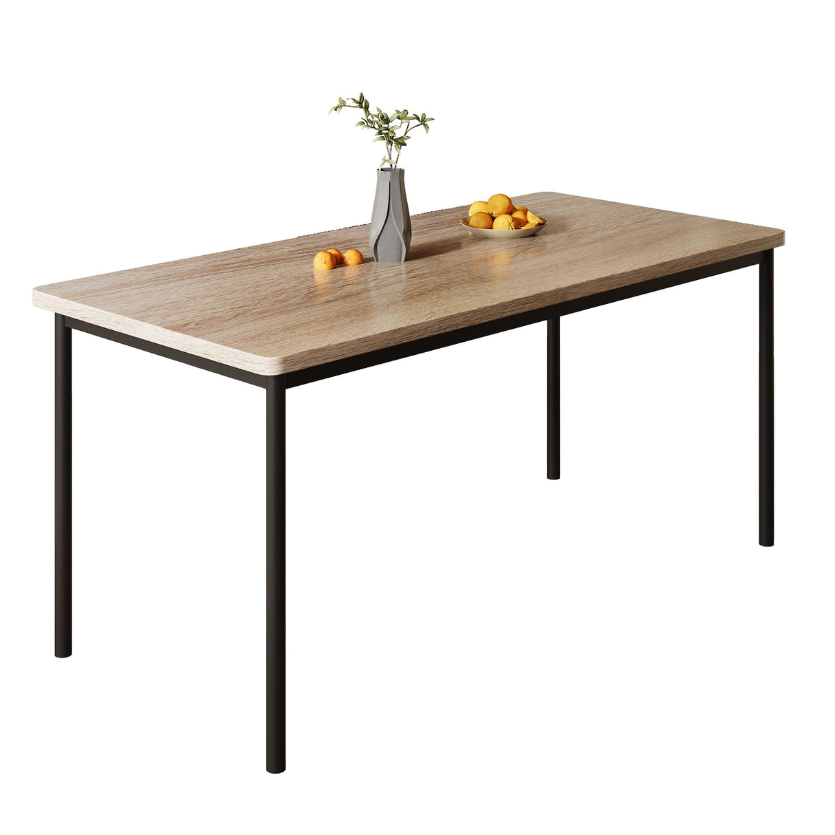 Dining Table for 6, Wood 59 inch Dining Room Table for Kitchen Small Place