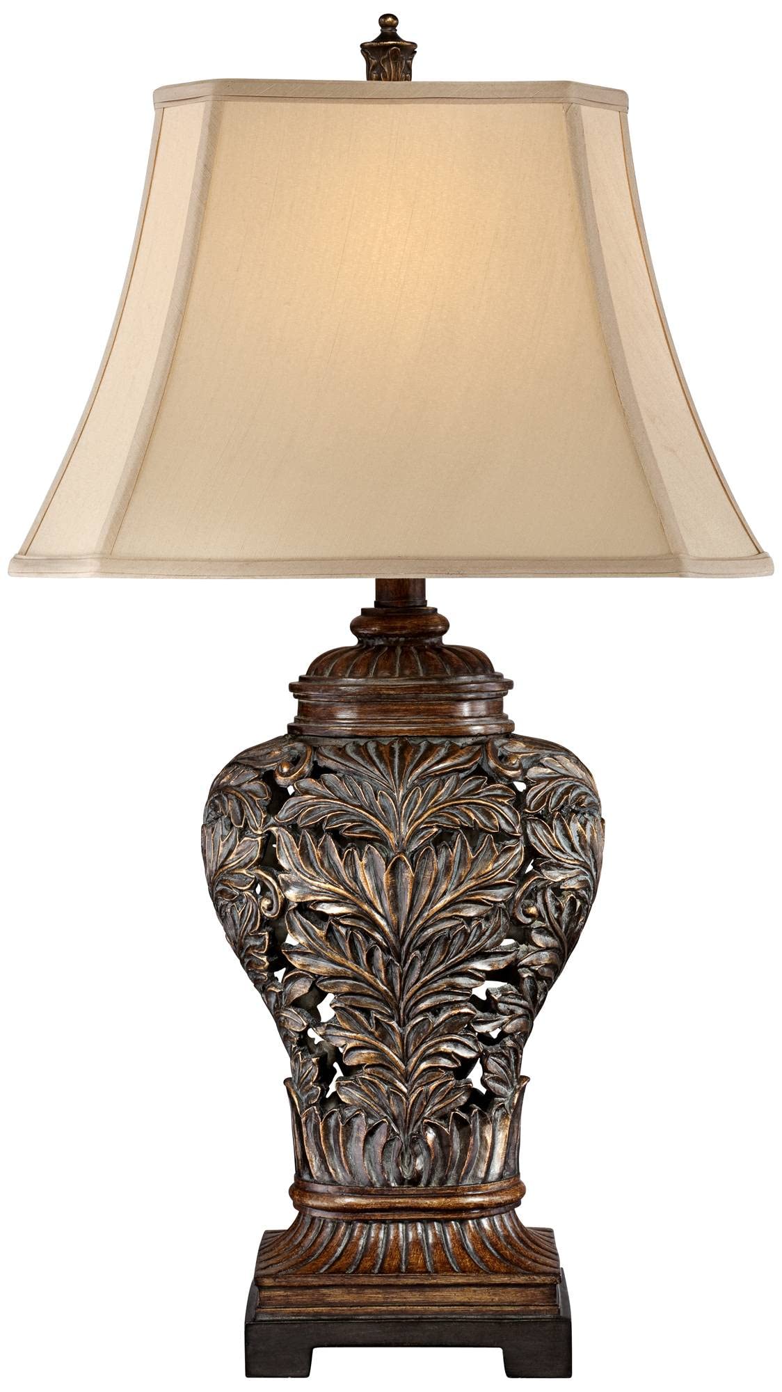 Leafwork Traditional 3-Way Table Lamp 32.5" with USB Charging Port