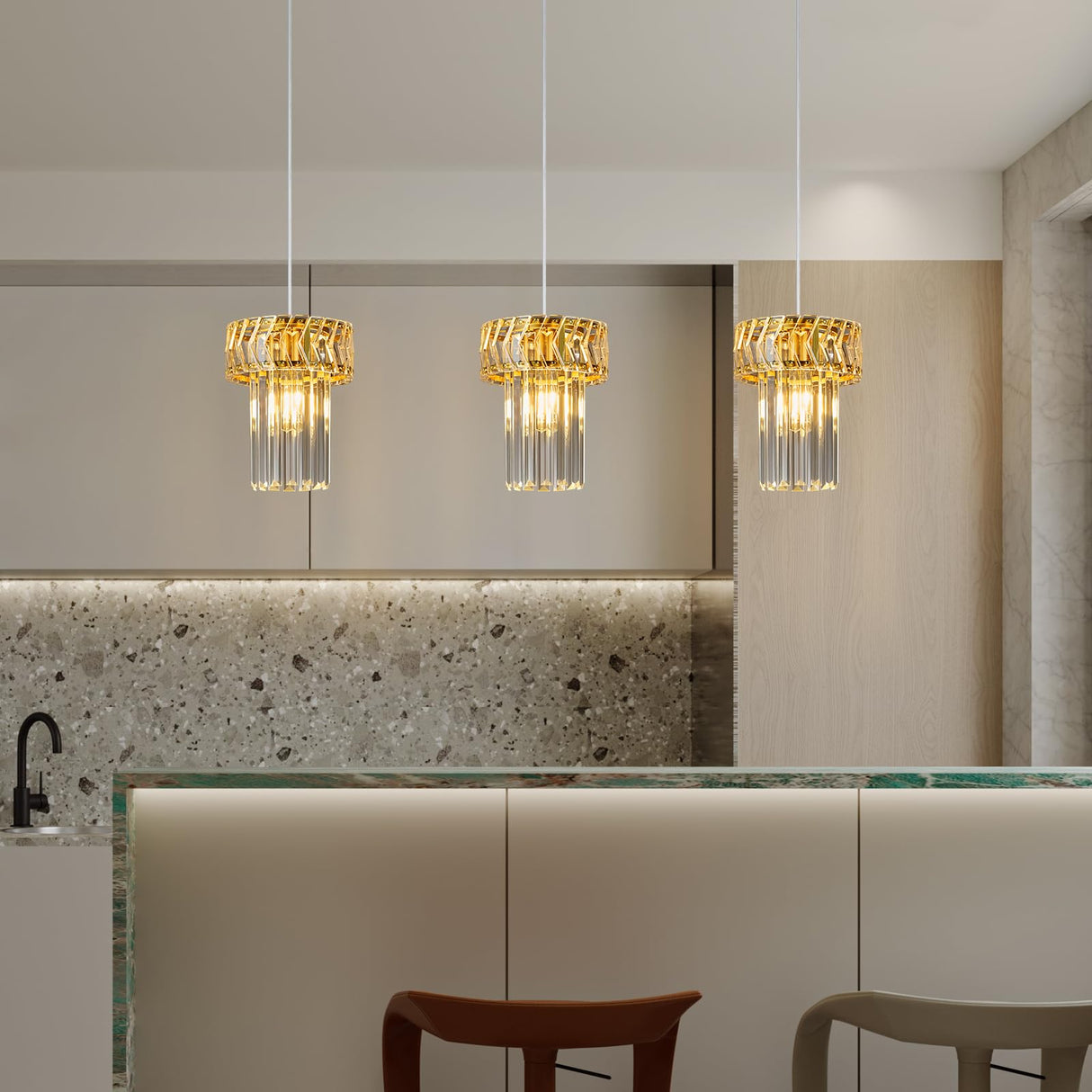 Modern Pendant Light Gold Pendant Lights Crystal Chandeliers Adjustable Pendant Lighting